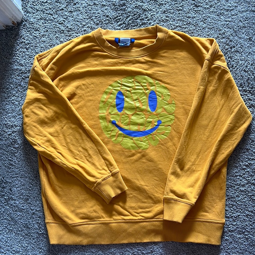 Outdoor Voices Yellow Smiley Face Crewneck